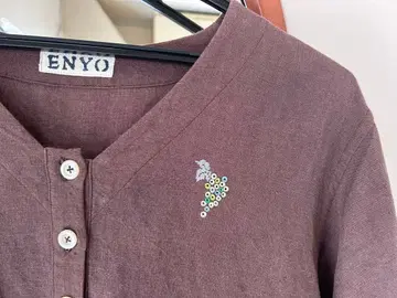 ENYO 에니오 브라운 린넨 롱 원피스 프랑스제