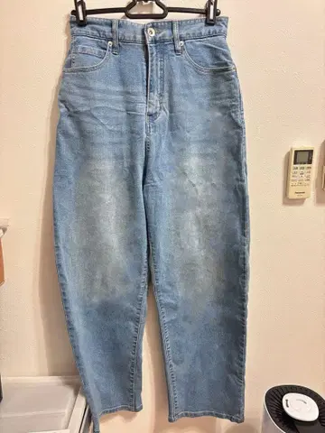 허리 혁명 데님 라이트 블루 하이웨스트 데님 팬츠