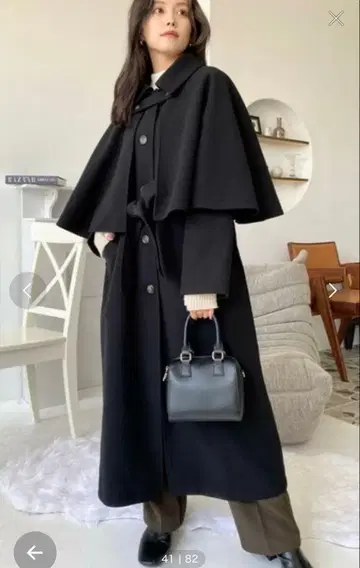 블랙 판초 케이프 코트