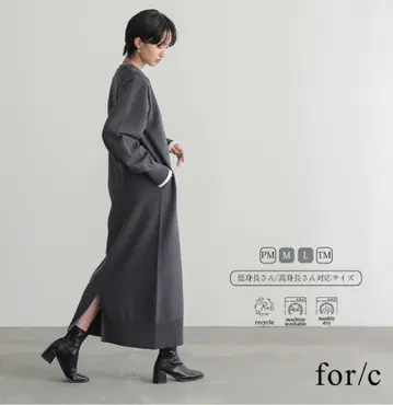 [ 새상품 ] for/c 맨투맨 라이크 니트 원피스 크루넥 PM 사이즈