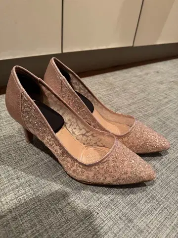 핑크 글리터 스틸레토 하이힐