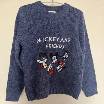 니트 스웨터 미키 프렌즈 디즈니 네이비 겨울