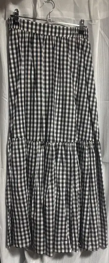 체크 무늬 롱 스커트 F 사이즈