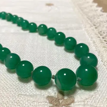 그린 마노 롱 목걸이 silver 빈티지