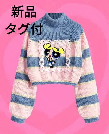 새상품 미사용 택 포함 파워퍼프걸 버블 니트