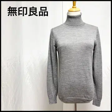 [ 새상품급 ] 무인양품 긴팔 터틀넥 니트 스웨터 상의 그레이 M