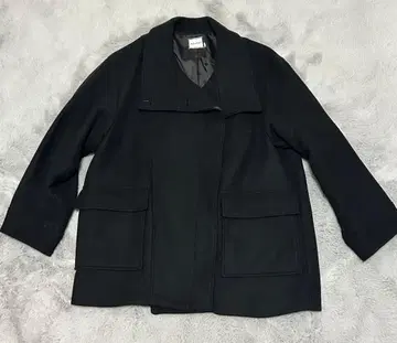 MOUSSY 스탠드 카라 미들 코트 블랙