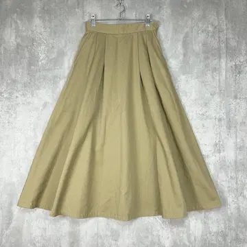 Dickies 카키 베이지 스커트 볼륨 롱 플레어