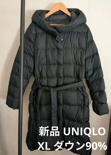유니클로 XL 새상품 롱 다운 자켓 다운 코트 90% 블랙 자라