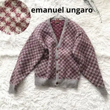 에마뉘엘 웅가로 두꺼운 원단 울 니트 긴팔 가디건 여성용 팥색 M