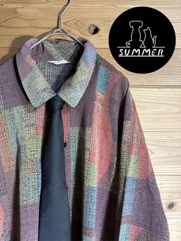 넥타이 셔츠 코디 빈티지 멀티 컬러 올 패턴