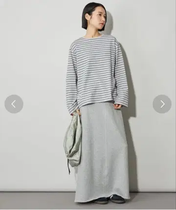 CITEN 허리 로고 맨투맨 롱 스커트