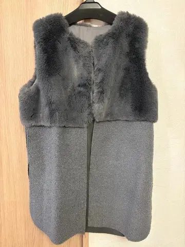 새상품급 인조 모피 롱 베스트 M~L 사이즈