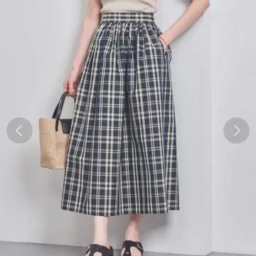 UNITED ARROWS [ 새상품급 ] 마드라스 체크 개더 스커트