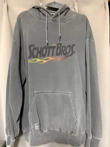 Schott 후드 부착 후드티 그레이