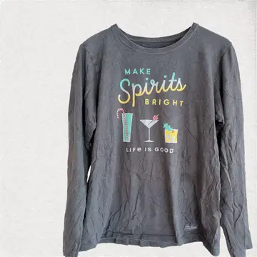 LIFE IS GOOD 긴팔T셔츠 S 그레이