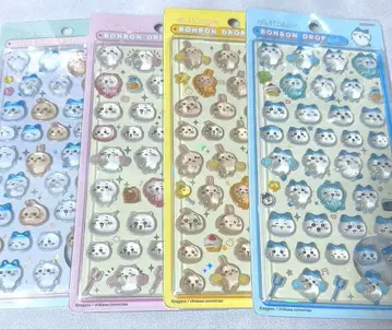 치이카와 (먼작귀) 모자 꽁지 드롭 씰 4종 세트