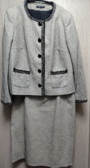 Aquascutum 트위드 수트 그레이 블랙