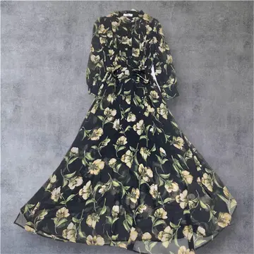 Myshawty 마이샤우티 - 플라워 슬릿 원피스