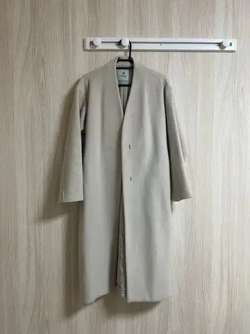 nano 베이지 롱 코트 허리 벨트 포함