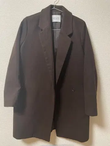 PEACE 브라운 롱 코트