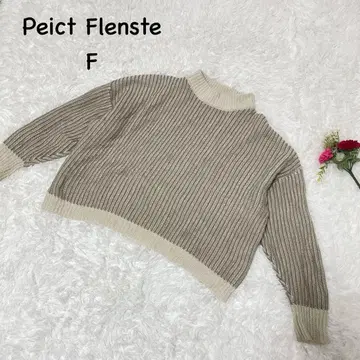 Peict Flenste [ F ] 리브 니트 크롭 스웨터 바이컬러