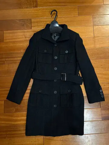 VIVA PRESTO 블랙 롱 코트 벨트 포함