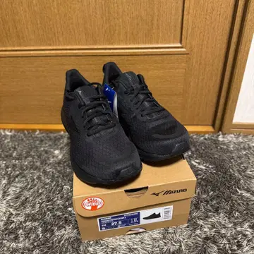 미즈노 블랙 러닝 스니커즈 27.5cm