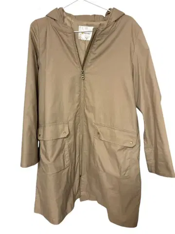 골든 베어 후드 부착 베이지 퀼팅 코트 2way