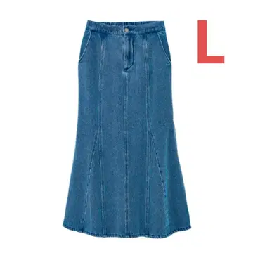 L 사이즈 KUROKI 가볍고 따뜻한 플레어 스커트 블루