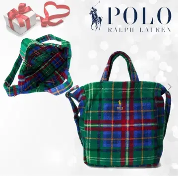 새상품 랄프 로렌 토트백 체크 무늬