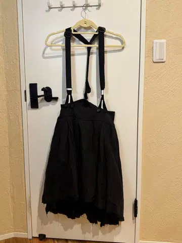 요지풍 린넨 레이어드 스커트 서스펜더 포함