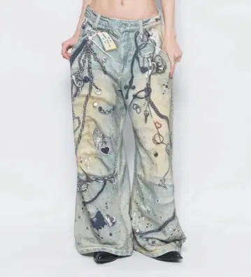 THEREDTHREAD S 프린트 스웨트 1 토이즈 블루 새상품