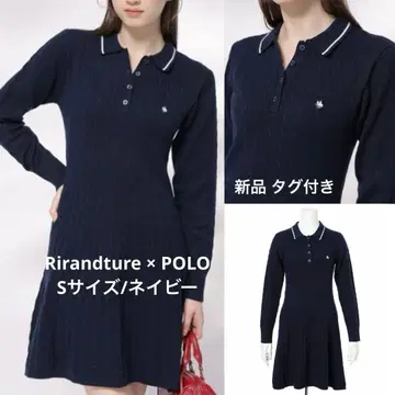 새상품 리랜드트루 POLO 콜라보 케이블 폴로 미니 원피스 S 네이비