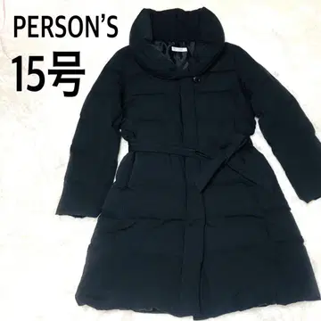 빅 사이즈 퍼슨 다운 코트 벨트 여배우 옷깃 A 라인 블랙 블랙