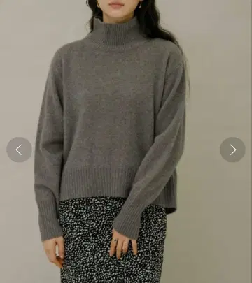 Fox 혼 크롭 터틀 니트