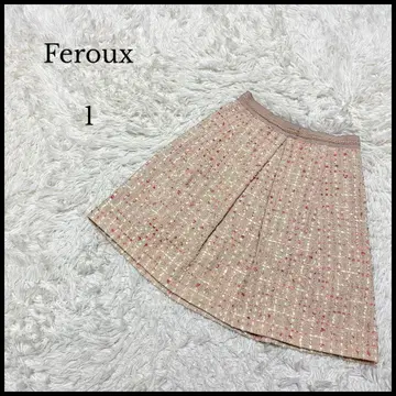 [ Feroux ] 페루 트위드 미니 스커트 사이즈 1 베이지 온워드