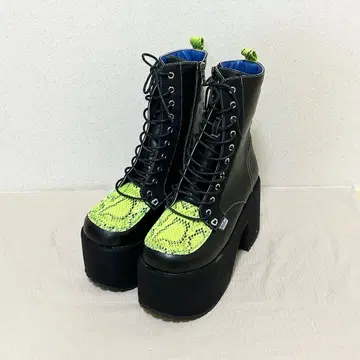 미사용 [ YOSUKE ] 요스케 통굽 블랙 사이드 지퍼 10홀