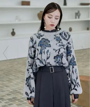 2WAY 라메 샤기 니트 가디건 HARE