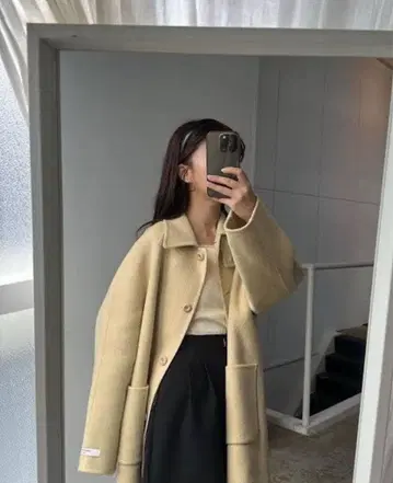 Iam 2way neck arrange handmade midi coat