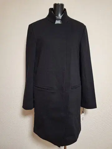 미사용 새상품 블랙 울 혼방 롱 코트