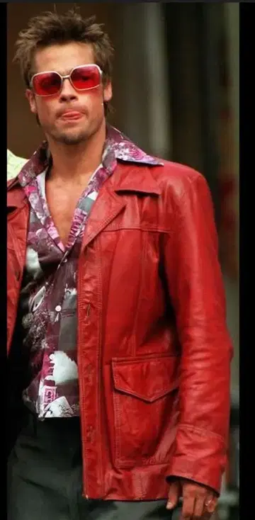 FIGHT CLUB 타일러 더든 빨간색 가죽 자켓 정가 44000엔