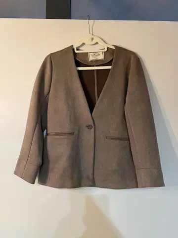 노카라 자켓 스웨이드