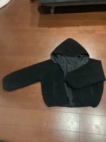 후드 부착 보아 자켓 블랙