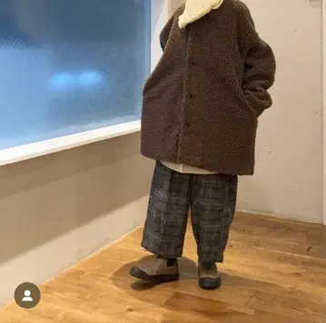 Honnete 오버사이즈 노카라 자켓 브라운