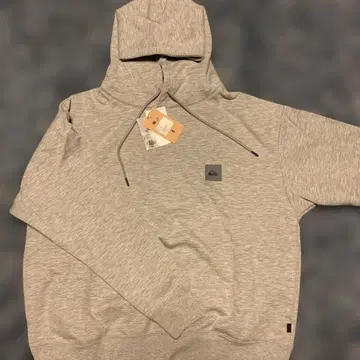 새상품 Quiksilver 그레이 후드 부착 후드티 남성용 M