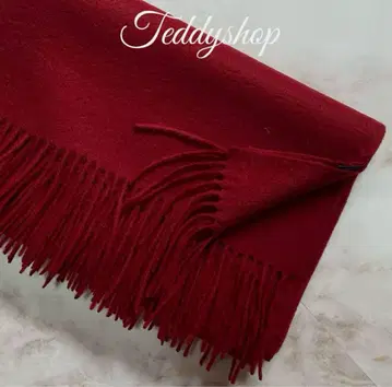 최고급 캐시미어 100% 대형 스톨 와인 레드