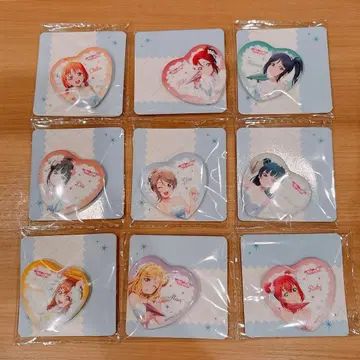 모리 판타지 한정판 러브 라이브! 선샤인 하트형 캔뱃지 컴플리트