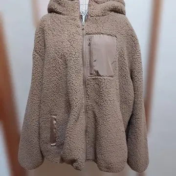 브라운 보아 자켓 지퍼 포켓 부착