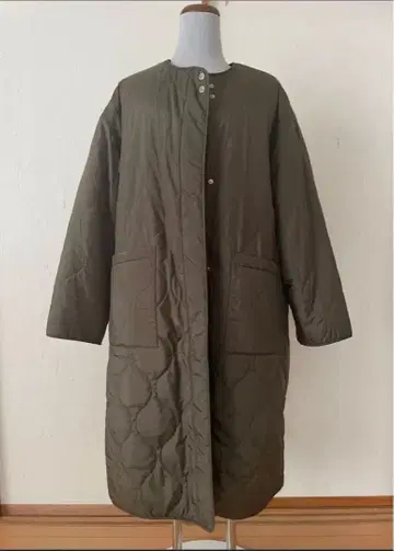 카후네[cafune] 퀼팅 보아 롱 코트